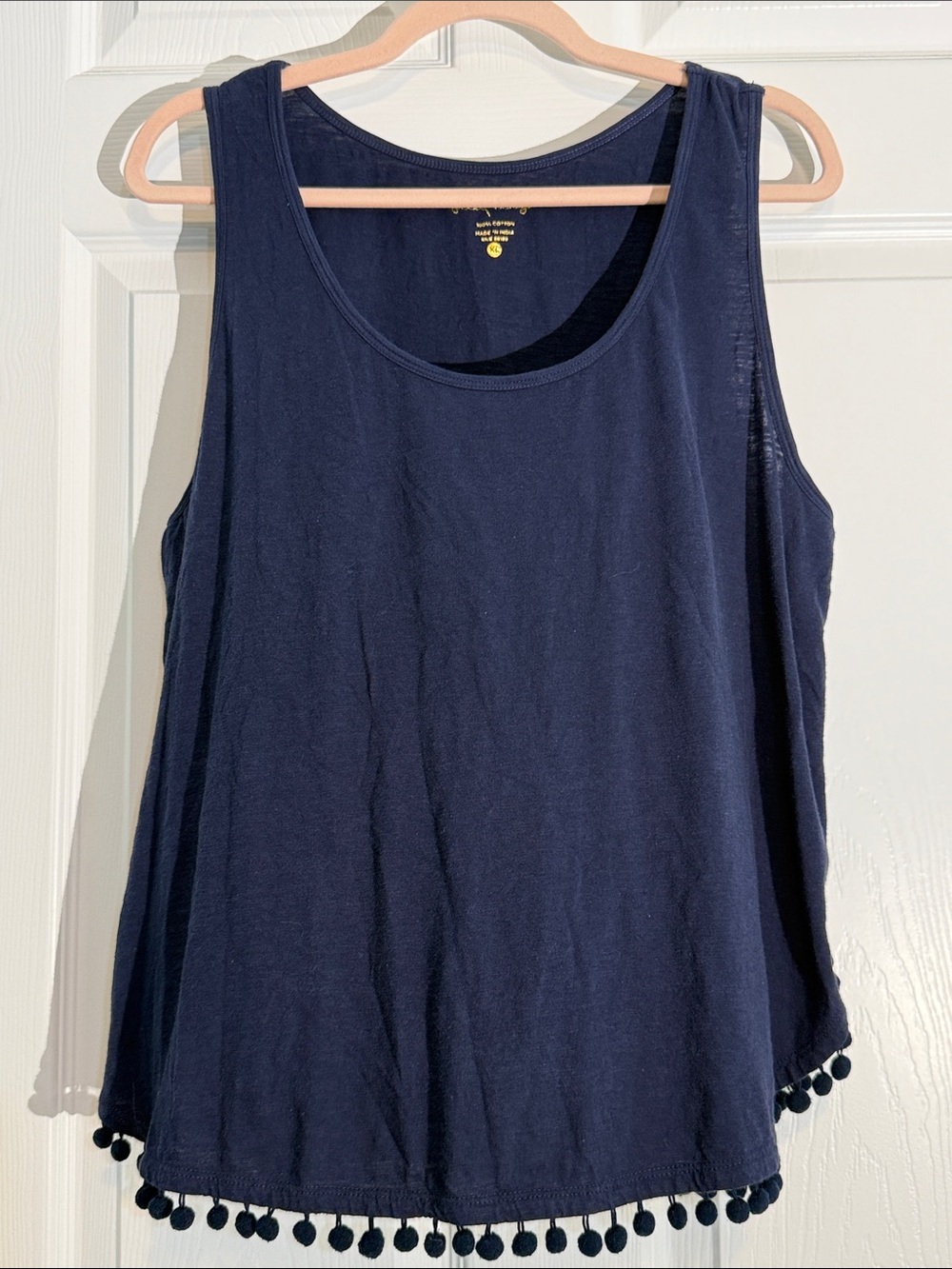 Lilly Pulitzer McKee Navy Pom-Pom Hem Scoop Tank